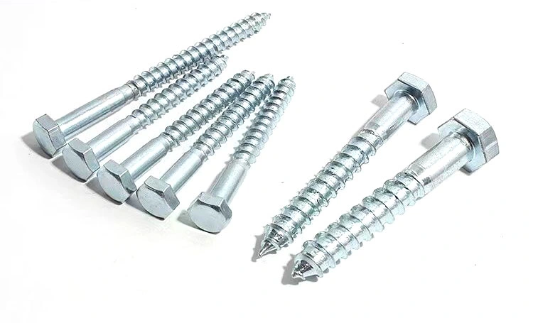 Fastener Hardware Construction Flang Hex Hexagon Head Wood Screw Full Half Thread Carbon Stainless Steel Zinc Plated Galvanized DIN571 Self Tapping Large Coach