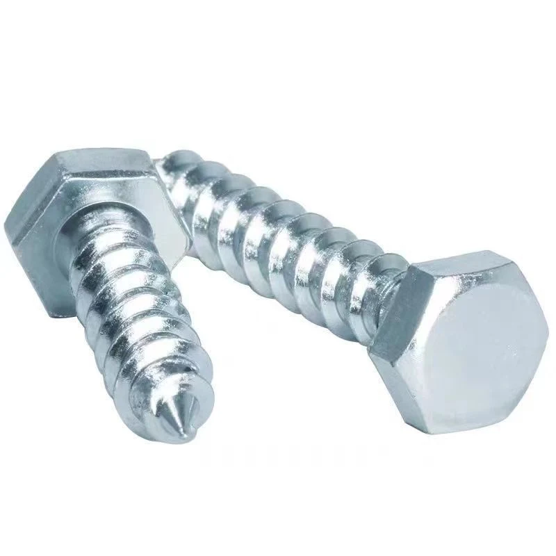 Fastener Hardware Construction Flang Hex Hexagon Head Wood Screw Full Half Thread Carbon Stainless Steel Zinc Plated Galvanized DIN571 Self Tapping Large Coach