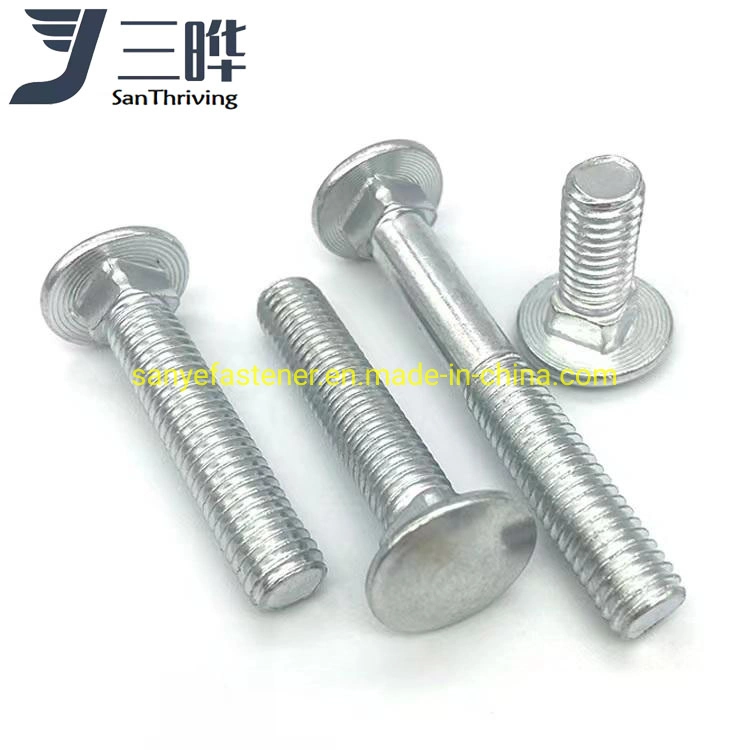 Metric Galvanized Round Head Square Neck Bolts DIN 603 Carriage Bolts Nuts